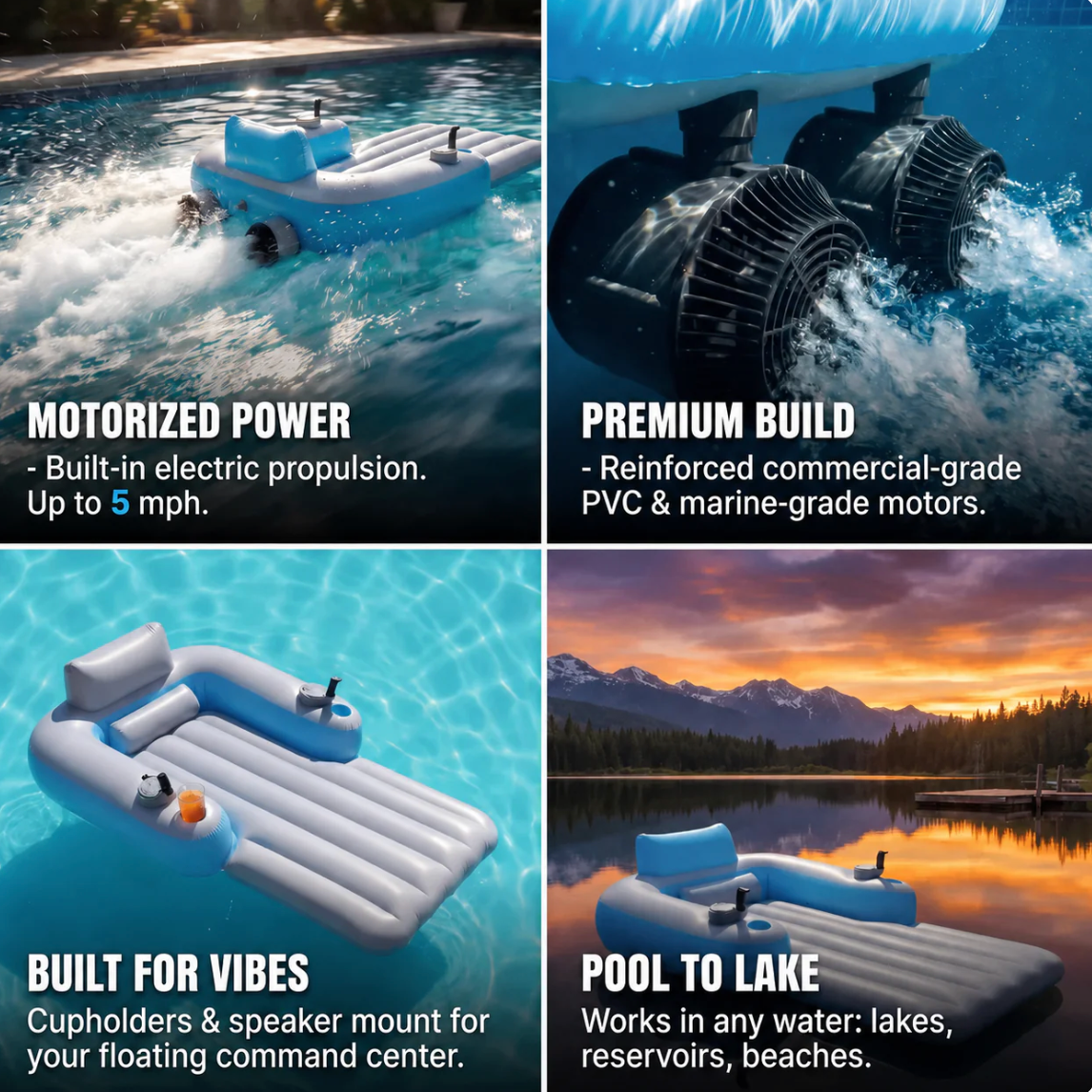 Dual-Jet Motorized Water Lounger